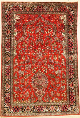 Ghom Seide, Persien, um 1940, reine Naturseide, ca. 200 x 140 cm, EHZ: 2-3
