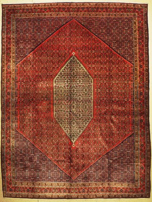 Bidjar Kork alt, Persien, um 1940, Korkwolle, ca. 406 x 301 cm, EHZ: 2, (Fleckig)