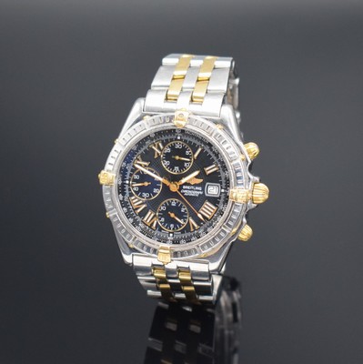 BREITLING Herrenarmbanduhr Modell Crosswind mit Chronograph, Schweiz um 2000, Automatik, Ref. B13055, Edelstahl/Gold komb. inkl. Pilotband m. ...