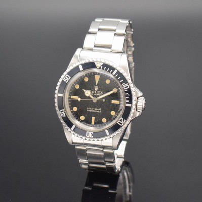 ROLEX seltene Herrenarmbanduhr Oyster Perpetual Submariner Referenz 5513 mit sogenanntem "Shiny Dial", Schweiz lt. Bodenstempel 3. Quartal ...
