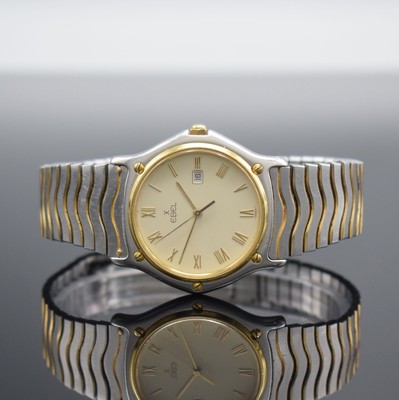 EBEL Sport Classique Herrenarmbanduhr, Schweiz um 1990, quarz, Edelstahl/Gold komb., Stülpgeh. m. verschr. Goldlünette, röm. Std.- Ind., gold. ...