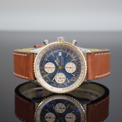 BREITLING Old Navitimer Armbandchronograph Referenz D13322, Automatik, Schweiz um 2000, Edelstahl/Gold kombiniert, Boden verschr., blaues ...