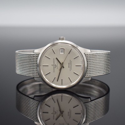 ULYSSE NARDIN Chronometer Herrenarmbanduhr 36000, Automatik, Edelstahlgeh. inkl. orig. Stahlband, Boden verschr., silb. Zifferbl. m. aufges. ...