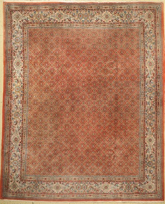 Mud fein, Persien, ca. 40 Jahre, Korkwolle mit Seide, ca. 300 x 244 cm, EHZ: 2-3