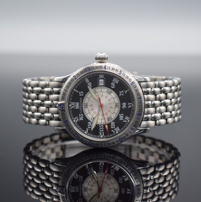 LONGINES Stundenwinkeluhr nach Charles A. Lindbergh sog. Hour Angle Watch in Stahl, Schweiz um 1997, Automatik, Ref. L2.617.4, beids. vergl. Geh., ...