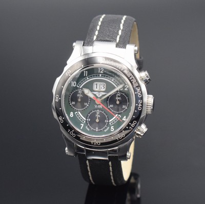 PHILIPPE DU BOIS & FILS S.S. 100 Herrenarmbanduhr mit Chronograph, Schweiz verk. lt. beil. Zertifikat 10/2008, Automatik, beids. vergl. Geh., Boden ...