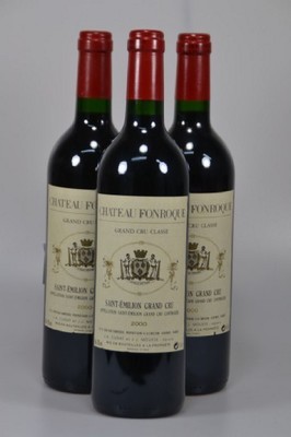3 Flaschen Chateau Fonroque, Grand Cru Classe, Saint-Emillion Grand Cru, 2000, Füllstand high fill, guter Erhaltungszustand, 75cl