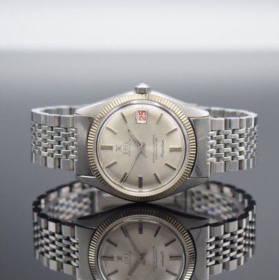 EBEL seltener Armbandchronometer Napoleon, Automatik, Schweiz um 1970, Edelstahlgeh. inkl. orig. Gliederband m. Faltschl., Boden verschr., geriffelte ...