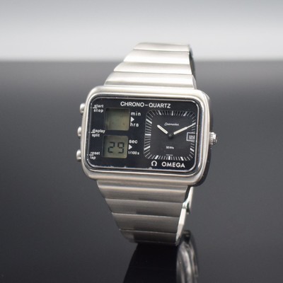 OMEGA seltener Olympia Chronograph Seamaster Chrono-Quartz Referenz 196.0052 / 396.0839, Schweiz, herausgegeben anlässlich olympischer Spiele 1976, ...