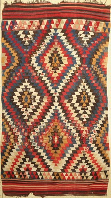 Flammen Kelim, Karakecili, Türkei, um 1900,Wolle auf Wolle, ca. 252 x 150 cm, EHZ: 4-5