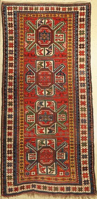 Tier-Göl Kazak, Kaukasus, 19. Jhd, Wolle auf Wolle, ca. 280 x 136 cm, EHZ: 4