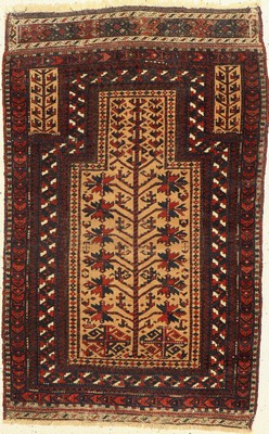 Antiker Belutsch Gebetsteppich Persien, 19. Jhd, Wolle auf Wolle, ca. 124 x 79 cm, EHZ: 3