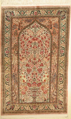 Ghom Seide, Persien, um 1960, reine Naturseide, ca. 215 x 137 cm, EHZ: 2