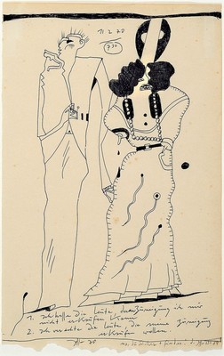 Horst Janssen, 1929 - 1995, Kugelschreiber auf Papier, li. u. handsigniert, oben mittig ist datiert und mit Uhrzeit 11.2.(19)70 und 7:30 Uhr ...