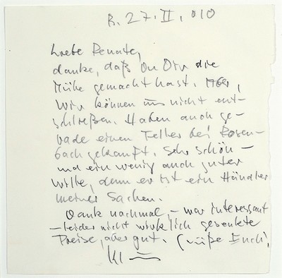 Klaus Fußmann, geb. 1938, drei Teile: a. Aquarell auf dickem Karton, Ostseelandschaft, rückseitig als Karten beschrieben und handsigniert, ca. 9.5 ...