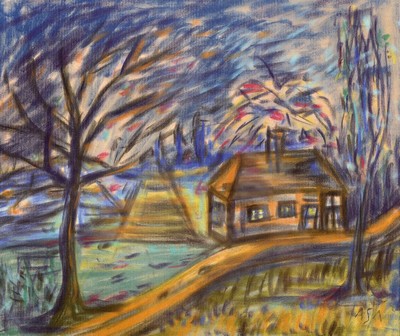 Alberst Schiestl-Arding, 1883 Erding - 1937 Bremen, Studium an der Akademie München, ab 1918 in Worpswede ansässig, hier: Bauernkate in ...