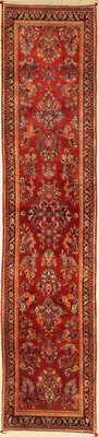 Us Re-Import Sarogh, Persien, um 1930/1940,Korkwolle, ca. 345 x 78 cm, EHZ: 2(Sehr guter Zustand).