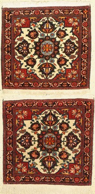 Ein paar antike Farahan, Persien, um 1920, Korkwolle geknüpft auf Baumwolle, ca. 62 x 67 cm, EHZ: 2