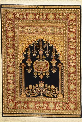Hereke Seide fein, Signiert(Cinar), Türkei,ca. 50 Jahre, reine Naturseide, ca. 172 x 123 cm, EHZ: 2