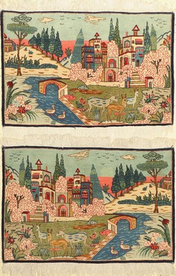 Ein paar Keschan Kork, Persien, um 1940, Korkwolle, ca. 65 x 97 cm, EHZ: 2-3