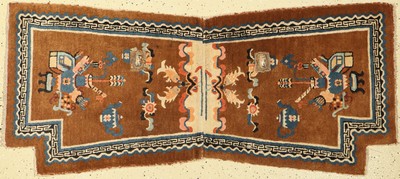 Sattelauflage antik, China, 19, Jhd, Wolle auf Baumwolle, ca. 143 x 64 cm, EHZ: 2-3