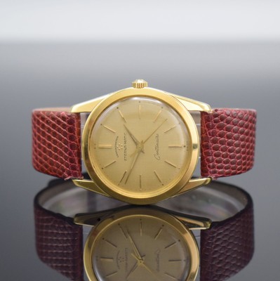 ETERNA-MATIC Centenaire Chronometer Herrenarmbanduhr in GG 750/000, Schweiz um 1965, Automatik, 3-teil. Geh., Boden geschr., Glasrand aufgedr., gold. ...