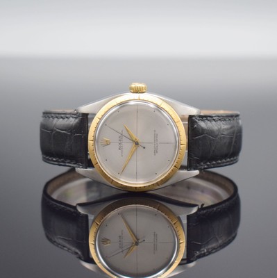 ROLEX Zephyr seltene Herrenarmbanduhr, Schweiz lt. Bodenstempel 4. Quartal 1957, Automatik, Ref. 6582, Chronometer der Superlative in Edelstahl/Gold, ...