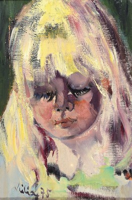 Unleserlich signiert Kilian o.ä., dat. 75, Porträt eines Mädchens, Öl/Lwd, links unten signiert und dat., ca. 32x23cm, R. ca. 51x41cm