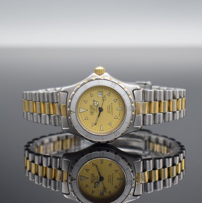 TAG HEUER Damenarmbanduhr Professional Referenz 974.015, Schweiz um 1980, Edelstahlgeh. inkl. Gliederband m. Faltschl. z. T. verg., Boden & Krone ...