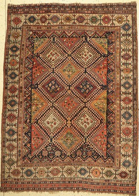 Ghaschgai Shekarlu antik, Persien, 19. Jhd,Wolle auf Wolle, ca. 210 x 154 cm, EHZ: 4, (mehrerer Löcher)