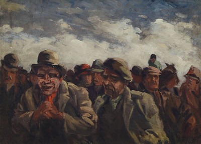 Thomas Austen Brown, 1859 Edinburgh-1924, "Some Win", auf dem Rückweg vom Pferderennen, um 1920, Öl/Lwd, rechts unten signiert, ...
