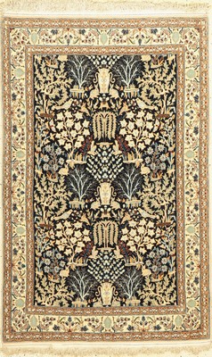 Nain fein(6 La), China, ca. 40 Jahre, Korkwolle mit und auf Seide, ca. 128 x 83 cm, ca. 1,0 Mio. Kn/qm, EHZ: 2