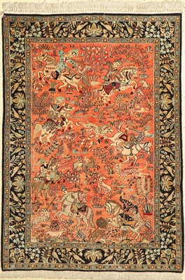 Ghom Seide alt, Persien, um 1960, reine Naturseide, ca. 155 x 110 cm, EHZ: 2