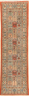 Mud fein, Persien, ca. 40 Jahre, Korkwolle mit Seide, ca. 200 x 61 cm, ca. 500.000 Kn/qm,EHZ: 2