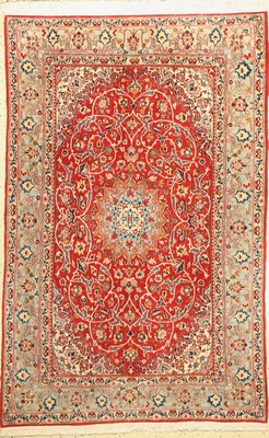 Esfahan fein alt, Persien, um 1940, Korkwolle auf Baumwolle, ca. 230 x 148 cm, EHZ: 2-3, (kleine Florfehlstelle).