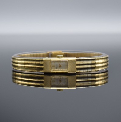 ELEGANCE Damenarmbanduhr in GG 585/000 mit Goldband in 585/000, Schweiz um 1960, Handaufzug, 2-teil. Geh., Boden aufgedr., Goldband m. Klappschl., ...