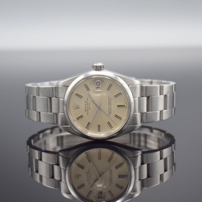 ROLEX Oyster Perpetual Date Referenz 1500 Herrenarmbanduhr, Schweiz um 1965, Automatik, Chronometer der Superlative in Edelstahl an Oysterband m. ...