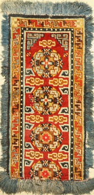 Gyantse "Meditationsteppich", (Fragment), Südtibet, um 1930, Wolle auf Wolle, ca. 150 x 72 cm, EHZ: 3