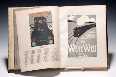 Sammelband der Zeitschrift "Das Plakat", 9. Jahrgang 1918, 4 Bände sekundär gebunden: Januar 1918, März 1918, Mai-Juli 1918, ...
