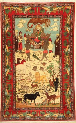 Antiker Keschan(König Salomon), Persien, um 1910/1920, Korkwolle geknüpft auf Baumwolle, ca. 210 x 135 cm, EHZ:(nahezu perfekter Zustand).