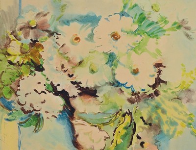 Hanns Fay, 1888 Frankenthal-1957 Neustadt, Blumenstillleben, Aquarell auf Papier, rechts unten signiert, ca. 48x38cm, PP, u.Gl., R. ca.72x60cm