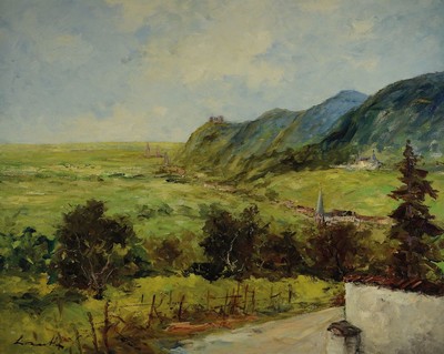 Robert Lauth, 1896-1985 Ludwigshafen, Landschaft in der Pfalz, Öl/Lwd, links unten signiert, ca. 80x100cm, R. ca. 84x104cm