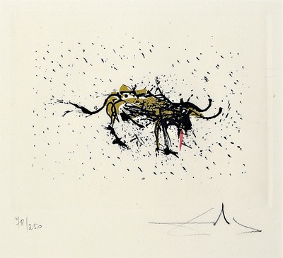 Salvador Dali, 1904-1989, Radierung, handsign., num. 78/250, unter Glas gerahmt gesamt ca. 52x43 cm