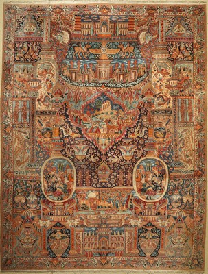 Kashmar, Persien, ca. 40 Jahre, Wolle auf Baumwolle, ca. 393 x 300 cm, EHZ: 3 (Reinigungsbedürftig)