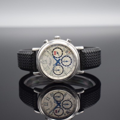 CHOPARD 1000 Miglia Herrenarmbanduhr mit Chronograph in Stahl, Schweiz verk. lt. beil. Pap. 01/2004, Automatik, Ref. 8331, beids. vergl. Geh., Boden ...