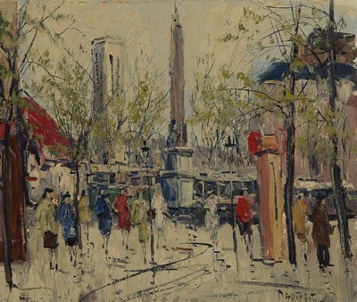 Michel Soutine, 1914-1986, Ansicht aus Paris, Öl/Lwd, signiert, ca. 41 x 49 cm, R. ca. 57x65cm