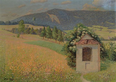 Max Felgentreu, 1874-1952, sommerliche Landschaft, Öl/Lwd, links unten signiert und dat. 1934, ca. 50 x 70 cm
