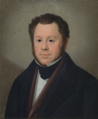 Unbekannter Maler des Biedermeier, deutsch, um 1860, Paar Porträts von Mann und Frau, Pastell auf Papier, je ca.55x46cm, u.Gl., schmaler Alurahmen