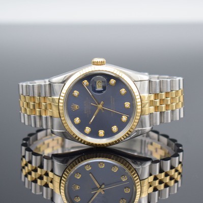 ROLEX Herrenarmbanduhr Oyster Perpetual Datejust Referenz 16233, Automatik, Schweiz um 1991, X-Serie, Chronometer der Superlative in Edelstahl/Gold ...