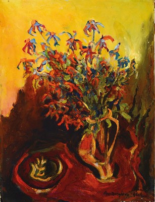 Pierre Ambrogiani, 1907 Ajaccio-1985 Allauch , Blumenstillleben, Öl/Lwd, rechts unten signiert, ca. 61 x 45 cm